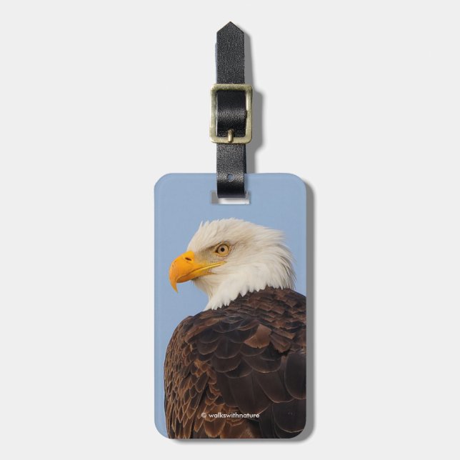 Étiquette À Bagage Beau aigle à tête blanche dans un arbre (Devant Vertical)
