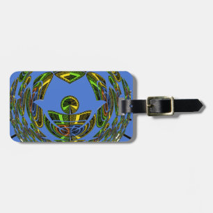 Étiquette À Bagage Beau bleu africain traditionnel Vecteur ethnique