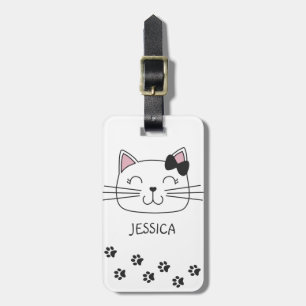 Étiquette À Bagage Beau chat de dessin animé avec pattes