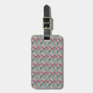 Étiquette À Bagage Beau chevron de zigzag coloré