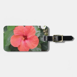 Étiquette À Bagage Beau Hibiscus Orange Fleur Bagage Personnalisé