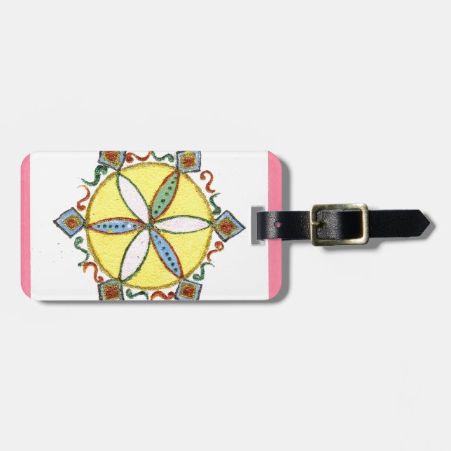 Étiquette À Bagage Beau Inspirationnel Star Floral Vector Motif (Devant horizontal)