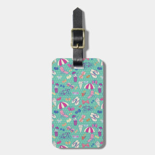 Étiquette À Bagage Beau motif avec des éléments d'été