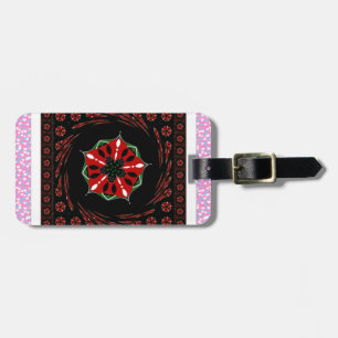 Étiquette À Bagage Beau rose Bleu Blanc Coeurs d'amour Design