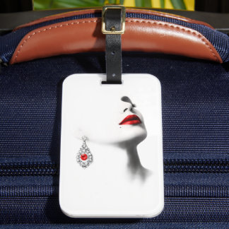 Étiquette À Bagage Beauté Silencieuse –  Art monochrome au fusain ave