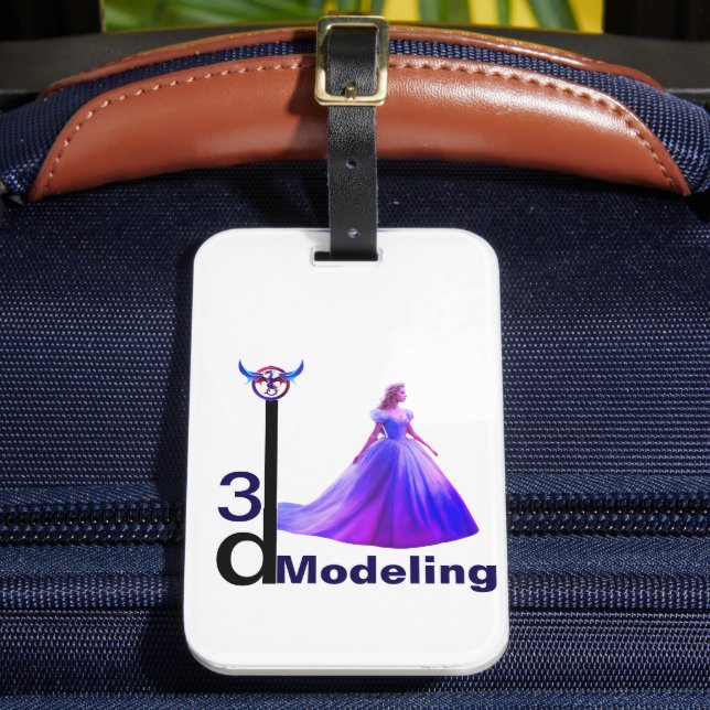 Étiquette À Bagage Beauty Cinderella 3D Modeling - (Insitu Rectoal 2)