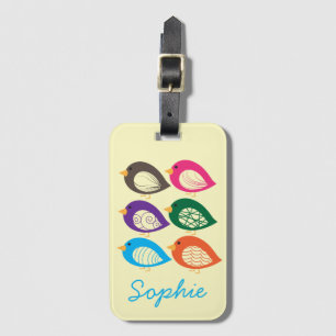 Étiquette À Bagage Beaux oiseaux excentriques et colorés