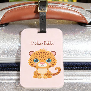 Étiquette À Bagage Bébé léopard mignon animaux de safari pour enfants