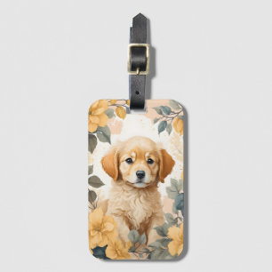 Étiquette À Bagage Bébés mignons animaux Golden Retriever Puppy