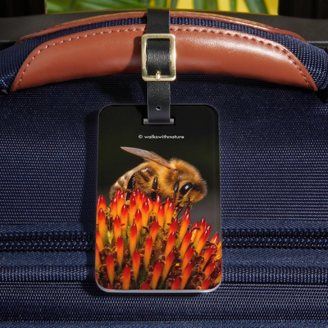 Étiquette À Bagage Belle abeille de miel pollinisant un confleur (Insitu Rectoal 2)