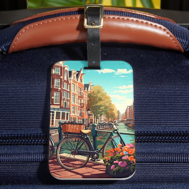 Étiquette À Bagage Belle Amsterdam Pays-Bas Canal City (Insitu Rectoal 2)