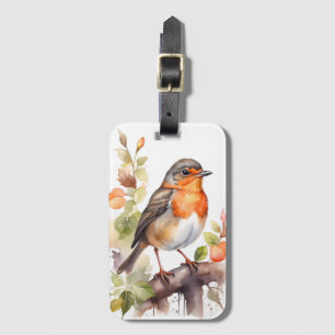 Étiquette À Bagage Belle aquarelle américaine Robin Bird