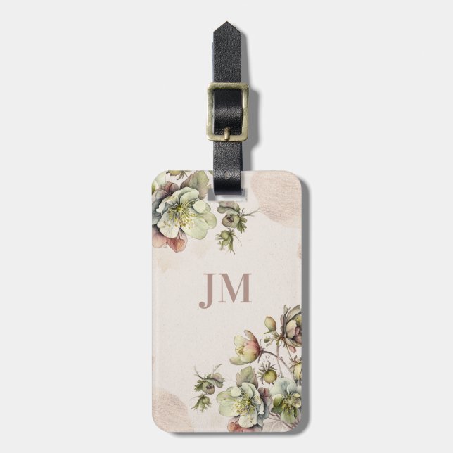 Étiquette À Bagage Belle aquarelle design floral (Devant Vertical)