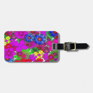 Étiquette À Bagage Belle couleur Extraordinaire motif floral design