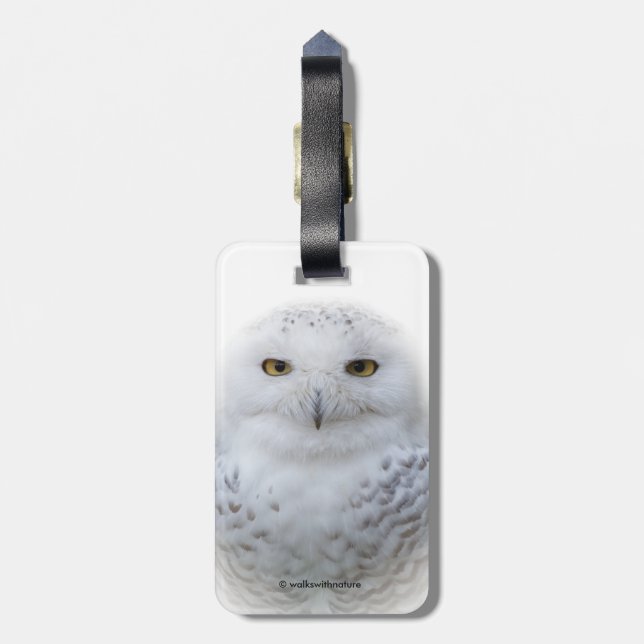 Étiquette À Bagage Belle, Dreamy et Serene Snowy Owl (Dos Vertical)