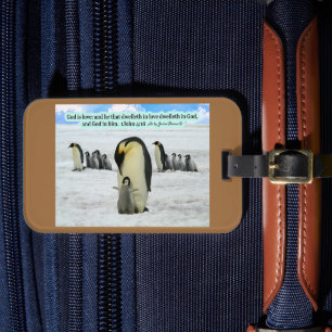 Étiquette À Bagage Belle écriture de pingouin 1 Jean 4:16
