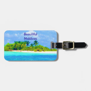 Étiquette À Bagage Belle île tropicale aux Maldives