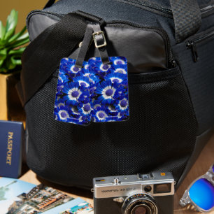 Étiquette À Bagage Belle Royal Blue Cineraria Fleurs