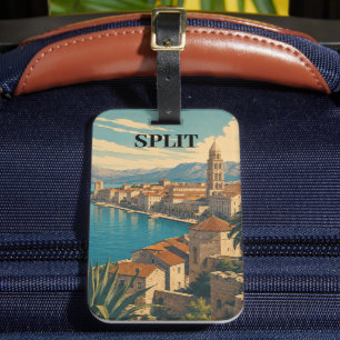 Étiquette À Bagage Belle Split Croatie Côte Dalmate Voyage
