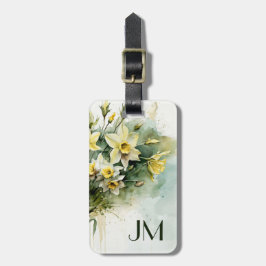Étiquette À Bagage Belles jonquilles d'eau jaune