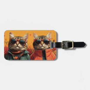 Étiquette À Bagage Bengale Chat avec coeur Roses Saint-Valentin
