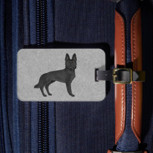 Étiquette À Bagage Berger Allemand Noir Chien GSD Mignon Et Texte Per