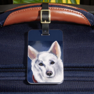 ÉTIQUETTE À BAGAGE BERGER BLANC SUISSE    