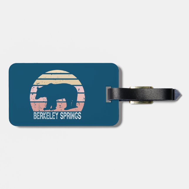 Étiquette À Bagage Berkeley Springs West Virginia Retro Bear (Dos horizontal)