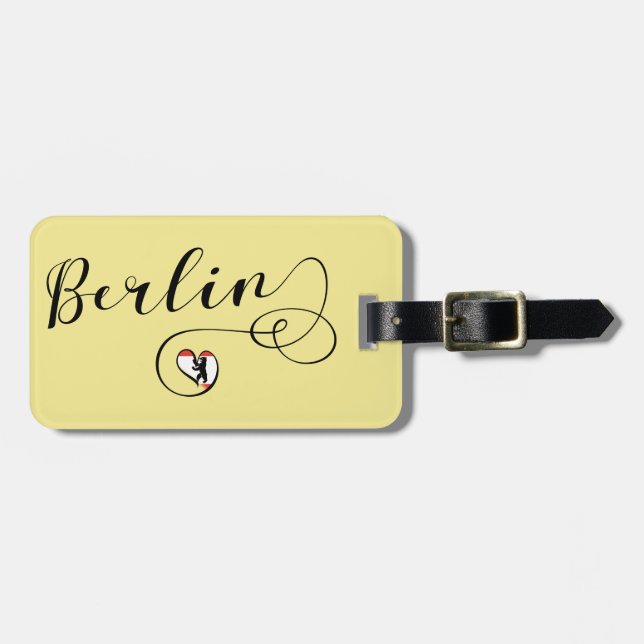 Étiquette À Bagage Berlin Heart Luggage Modèle, Allemagne (Devant horizontal)