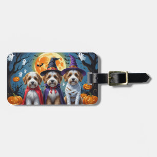 Étiquette À Bagage Bernedoodle Chiens Citrouille Halloween Funny