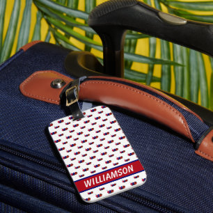 Étiquette À Bagage Berries Fruit Motif Rouge Bleu Personnaliser