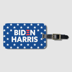 Étiquette À Bagage Biden / Harris White Stars Motif Blue