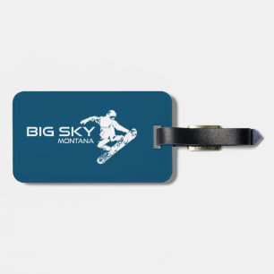 Étiquette À Bagage Big Sky Resort Montana Snowboardeur