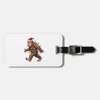 Étiquette À Bagage Bigfoot Santa Christmas Tree Lights Xmas Boys Men 