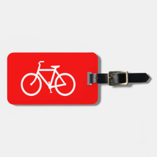 Étiquette À Bagage Bike rouge et blanc