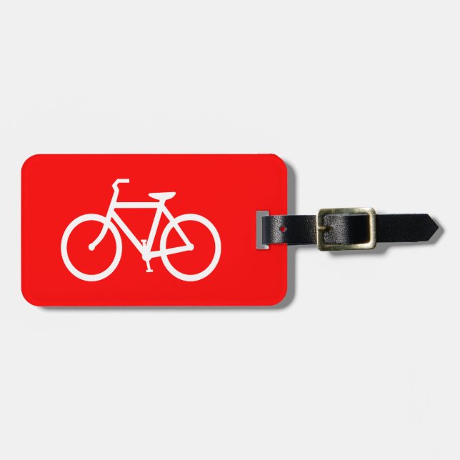 Étiquette À Bagage Bike rouge et blanc (Devant horizontal)
