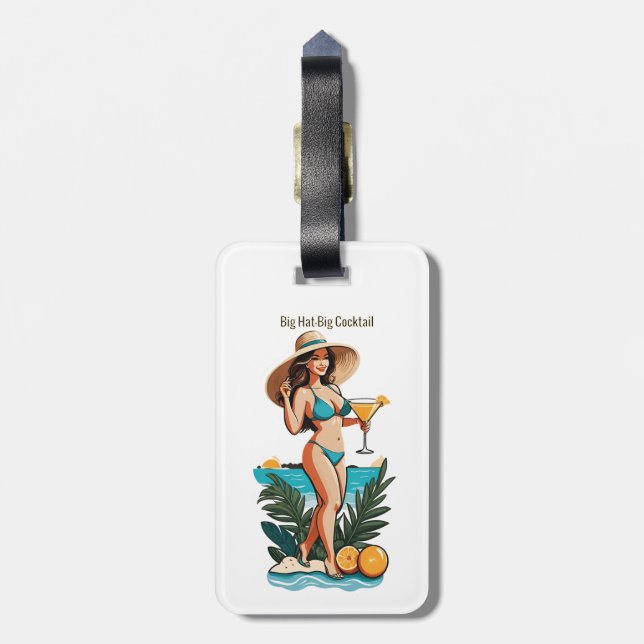 Étiquette À Bagage Bikini Babe Big Casquette - Big Cocktail Thunder_C (Dos Vertical)