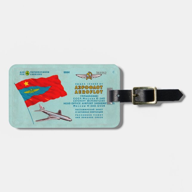 Étiquette À Bagage Billet passager Aeroflot (Devant horizontal)