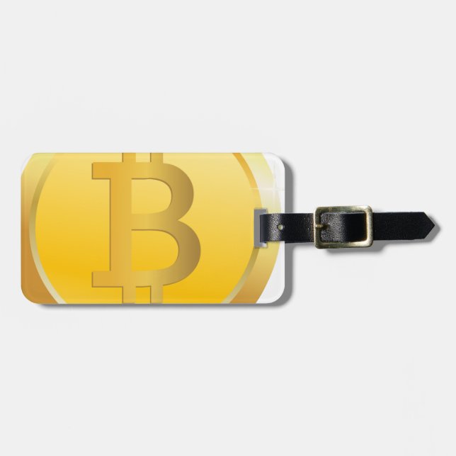 Étiquette À Bagage Bitcoin Cryptocurrency (Devant horizontal)