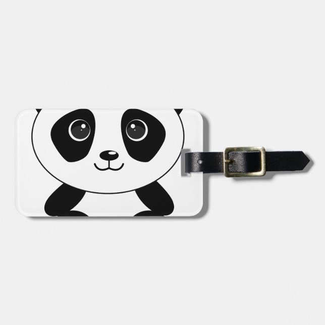 Étiquette À Bagage Bizarre d'ours de panda (Devant horizontal)
