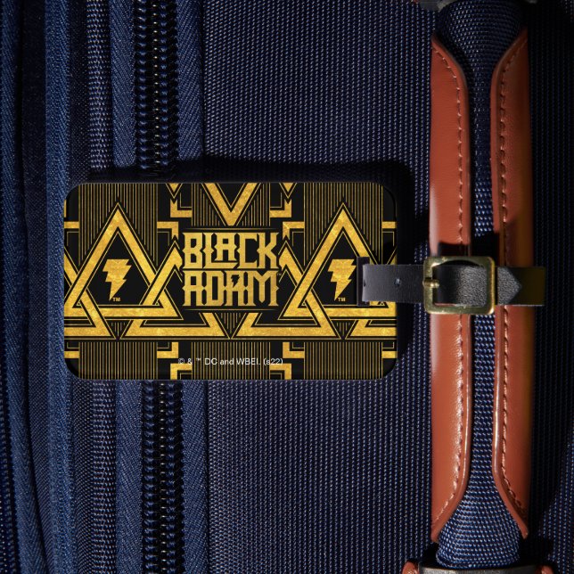 Étiquette À Bagage Black Adam Lightning Bolt Motif triangulaire (Insitu Rectoal 4)