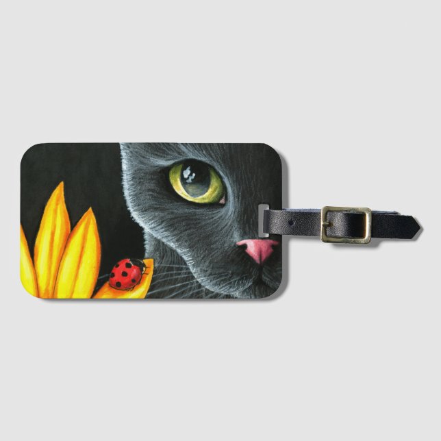 Étiquette À Bagage Black Cat 510 coccinelle jaune (Devant Horizontal)