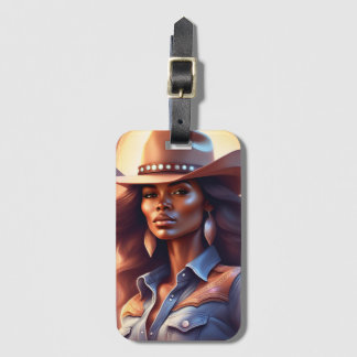 Étiquette À Bagage Black Western Cowgirl Denim