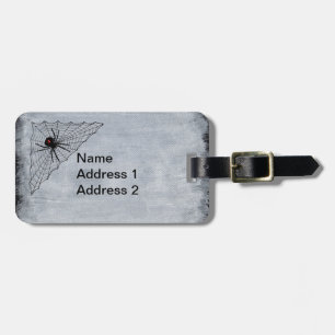Étiquette À Bagage Black Widow Spider Rouge Horglass Mark dans le Web