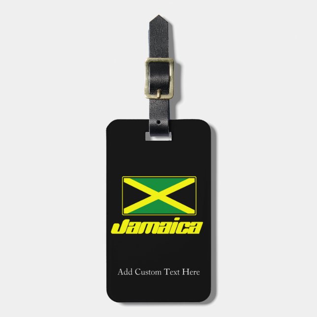Étiquette À Bagage Black with Jamaica (Devant Vertical)