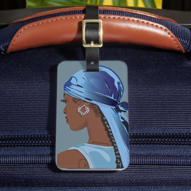 Étiquette À Bagage Black woman with durag artwork (Insitu Rectoal 2)