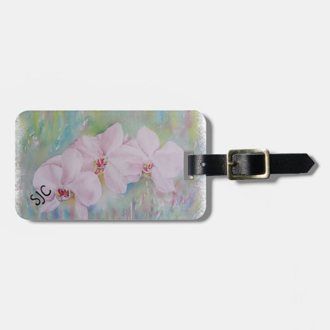 ÉTIQUETTE À BAGAGE BLANC ORCHIDS PERSONNALISÉ BAGAGES BLANCS (Devant horizontal)