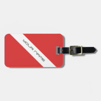 Blanc rouge d'emblème de plongeurs de drapeau de