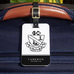 Étiquette À Bagage Blason de Phi Chi Theta N&B