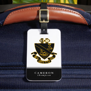 Étiquette À Bagage Blason de Phi Chi Theta Or et Noir